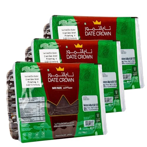 Date Crown - 3er Pack Typisch orientalische Dattel Paste 1000 Gramm - Dattelpaste hergestellt aus 100% Datteln ideal zum Kochen und Backen Date Crown - 3er Pack Typisch orientalische Dattel Paste 1000 Gramm - Dattelpaste hergestellt aus 100% Datteln ideal zum Kochen und Backen von Generisch