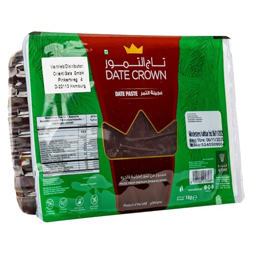 Date Crown - Typisch orientalische Dattel Paste 1000 Gramm - Dattelpaste hergestellt aus 100% Datteln ideal zum Kochen und Backen (100% Natürlich, Date Paste) von Generisch