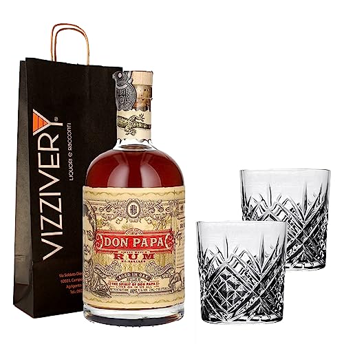 Don Papa Rum Small Batch 700 ml 40% Vol. – Geschenkbox-Set mit 2 Rumgläsern aus reinem Glas Don Papa Rum Small Batch 700 ml 40% Vol. – Geschenkbox-Set mit 2 Rumgläsern aus reinem Glas von Generisch