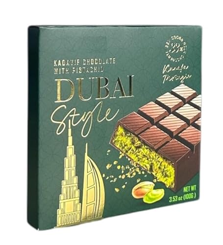Dubai Style Schokolade 100g – Vollmilch mit Pistazie & Kunafeh | Orientalische Süßigkeit | Premium Geschenk | Exotische Gourmet Schokolade | SCHNELLER VERSAND von Generisch