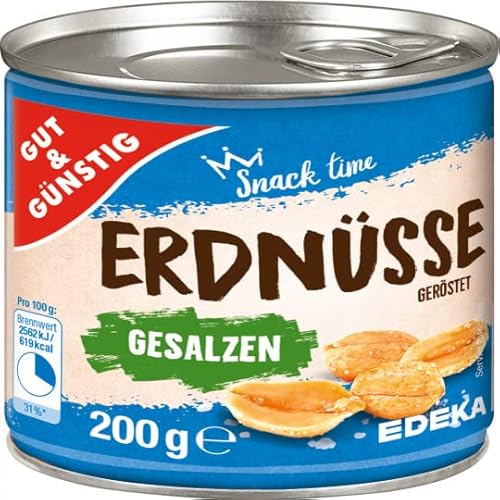 EDEKA Gut & Günstig Erdnüsse geröstet & gesalzen 200G | Erdnüsse in Dose von Generisch