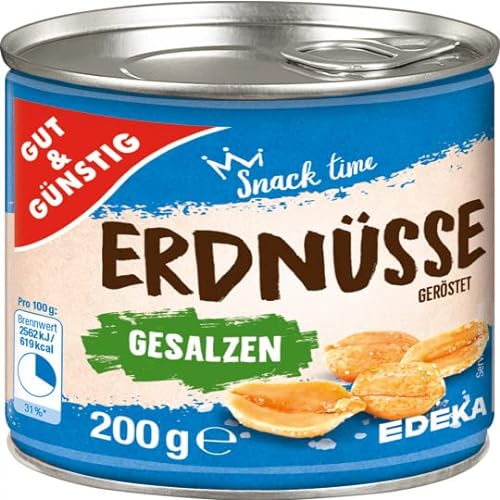 EDEKA Gut & Günstig Erdnüsse geröstet & gesalzen 200G | Erdnüsse in Dose von Generisch