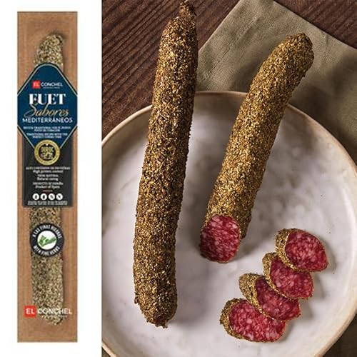 EL Conchel Fuet Extra Mediterraneo a las Finas Hierbas Fuet Salami mit Kräutern Extra Mediterran 180g - Geschenkidee - WF-18515 von Generisch