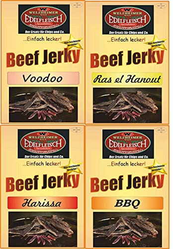 Edelfleisch 2 Kg Mega Biltong Beef Jerky Probierpaket 4 Sorten Ras+Harissa+BBQ+Voodoo STIX Edelfleisch 2 Kg Mega Biltong Beef Jerky Probierpaket 4 Sorten Ras+Harissa+BBQ+Voodoo STIX von Generisch