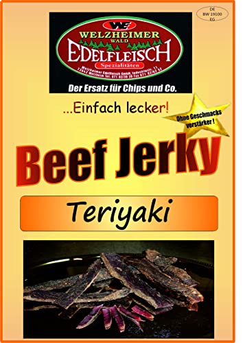 Edelfleisch 300 Gramm Biltong Beef Jerky Eigene Herstellung versch. Sorten am Stück/Stix… (Teriyaki asiatisch) von Generisch