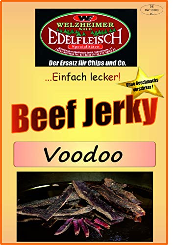 Edelfleisch 300 Gramm Biltong Beef Jerky Eigene Herstellung versch. Sorten am Stück/Stix… (Voodoo mit Zwiebel) von Generisch