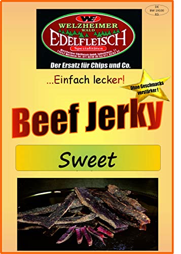 Edelfleisch 500 Gramm Biltong Beef Jerky Eigene Herstellung versch. Sorten am Stück/Stix… (Sweet) von Generisch
