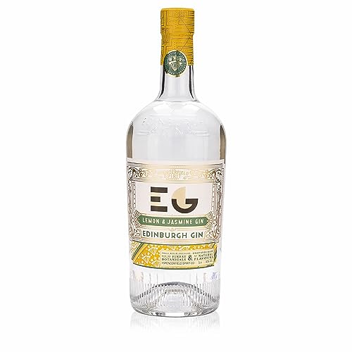 Edinburgh - Lemon & Jasmine Gin | Zitroniger Gin mit blumigem Jasmingeschmack | Erfrischendes Aroma | Perfekt für besondere Momente | (1 l) von Generisch