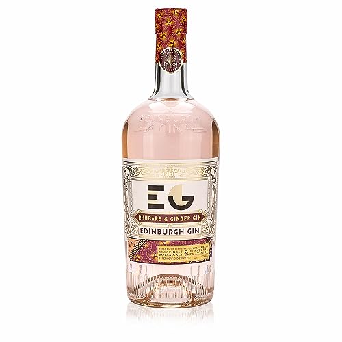 Edinburgh - Rhubarb & Ginger Gin | Fruchtig-würziger Gin | Aromen von Rhabarber und Ingwer | Einzigartige Geschmackserlebnis | (1 l) von Generisch