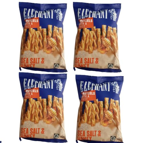 Elephant Twisted Pretzels Sea Salt & Honey 4 x 160g Knabbergebäck In Spiralform Elephant Twisted Pretzels Sea Salt & Honey 4 x 160g Knabbergebäck In Spiralform von Generisch