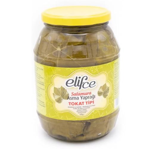 Elifce Weinblätter in Salzlake – Dünn, Zart und Aromatisch | Aus der Region, Türkei | 100% Naturprodukt – [Nettogewicht] 908 Gramm von Generisch