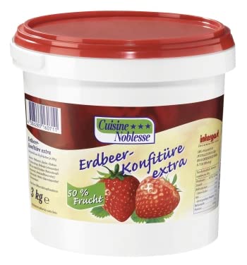 Erdbeer Konfitüre Extra 3 kg Eimer | Marmelade Großpackung für Gastronomie & Großverbraucher von Generisch