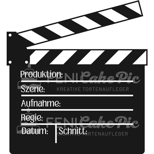 FENI CakePic® Tortenaufleger Filmklappe: Die originalgetreue Filmdekoration für deine Mottoparty ist für jeden Anlass geeignet. Ob Geburtstag, Hochzeit, etc. essbar von Generisch