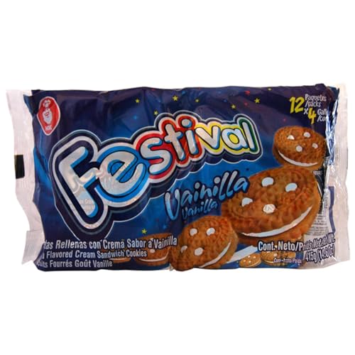 FESTIVAL Sandwich-Kekse gefüllt mit Vanillecreme 403 g. 3er-Pack von Generisch