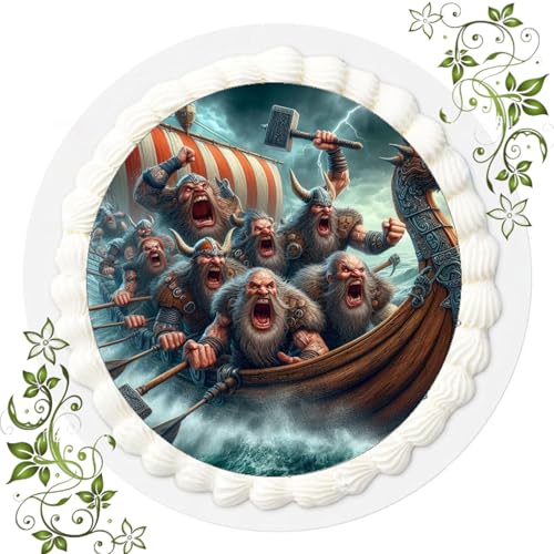 FONDANT Tortenbild, Zuckerbild mit Motiv, Essbares Foto für Torten, Tortenbild, Tortenaufleger Ø 20cm FONDANT Vikings Wikinger Nr. 4 FONDANT Tortenbild, Zuckerbild mit Motiv, Essbares Foto für Torten, Tortenbild, Tortenaufleger Ø 20cm FONDANT Vikings Wikinger Nr. 4 von Generisch