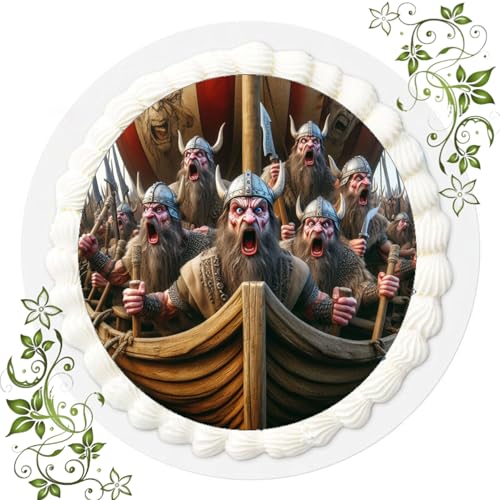 FONDANT Tortenbild, Zuckerbild mit Motiv, Essbares Foto für Torten, Tortenbild, Tortenaufleger Ø 20cm FONDANT Vikings Wikinger Nr. 7 FONDANT Tortenbild, Zuckerbild mit Motiv, Essbares Foto für Torten, Tortenbild, Tortenaufleger Ø 20cm FONDANT Vikings Wikinger Nr. 7 von Generisch