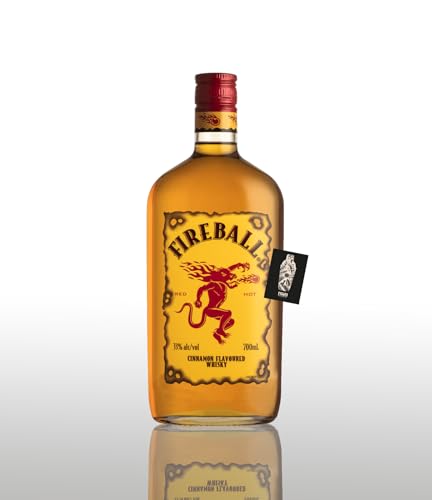 Generisch Fireball Whisky Zimt Likör 0,7L (33% vol.) Plus 1x Fireball Shotglas - [Enthält Sulfite] von Generisch