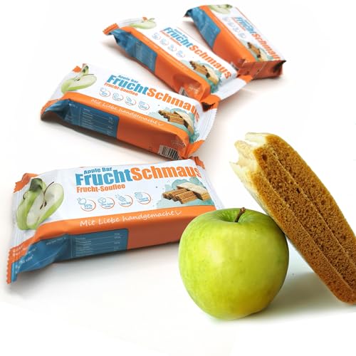 FruchtSchmaus Apfelschnitt Riegel I Gesunde Snacks für Kinder I Kalorienarm I Leicht und Lecker I Milchfrei & Glutenfrei I Superfoods I ohne Zuckerzusatz I Superfood-Riegel I Probierstück 35g von Generisch