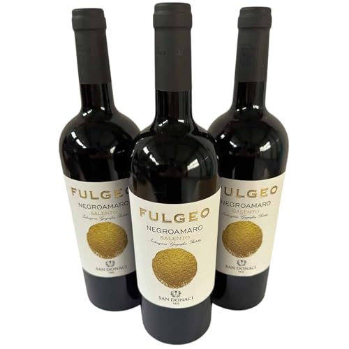 San Donaci, "Fulgeo" Negroamaro IGP 2019, Rotwein aus Italien, 750ml. 3er-Set von Generisch
