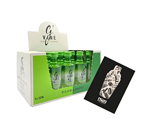 G-Vine Gin Miniatur 15x 50ml (40% Vol) Gin de France Mini- [Enthält Sulfite] von Generisch