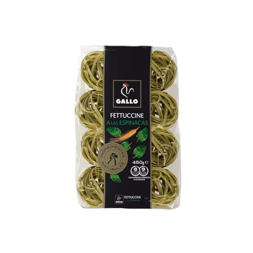 GALLO Fettuccine-Nudeln mit Spinat, GALLO, 450 g Packung, 2er-Pack. von Generisch