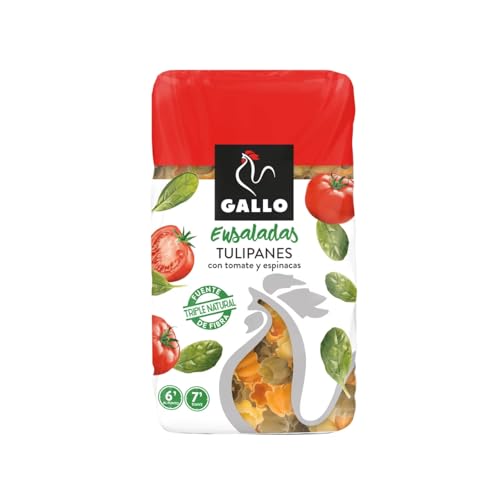 GALLO Tulpen-Nudeln mit Spinat und Tomate, GALLO, 450 g Packung, 2er-Pack von Generisch