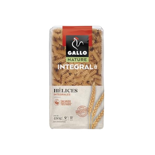 GALLO Vollkorn-Spiralnudeln, reich an Ballaststoffen, GALLO NATURE, 450 g Packung, 2er-Pack von Generisch