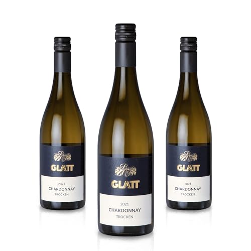 GLATT Chardonnay trocken 2021 | Qualitätswein vom Kaiserstuhl/Baden, Deutschland | Fruchtig-Pikant im Geschmack | Weißwein aus der Chardonnay-Traube (3x0,75l) von Generisch