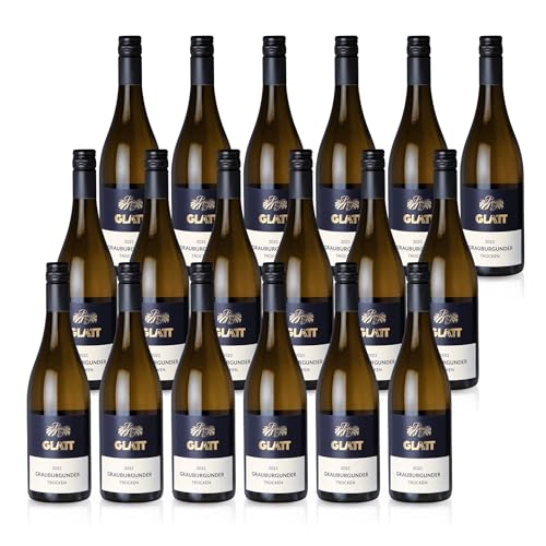 GLATT Grauburgunder trocken 2021 | Qualitätswein vom Kaiserstuhl/Baden, Deutschland | Leicht & Fruchtig im Geschmack | Weißwein aus der Pinot Gris-Traube (18x0,75l) von Generisch