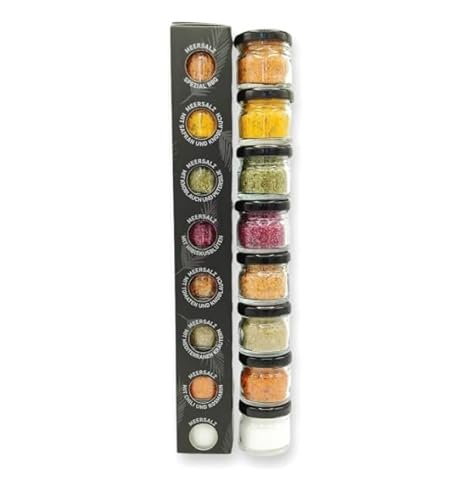 GLOSA MARINA - BLACK EDITION Gourmet Meersalz aus Mallorca das ideale Gewürze Salz Set Geschenk 8x25g von Generisch