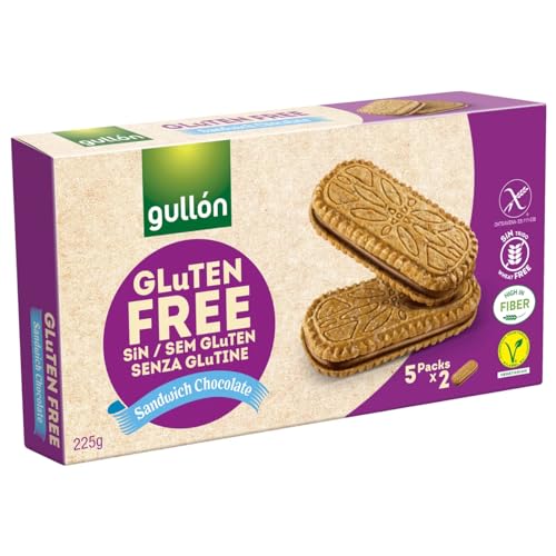 GULLÓN Glutenfreie Schokoladen-Sandwichkekse, GULLÓN, 225 g Packung mit 4 von Generisch