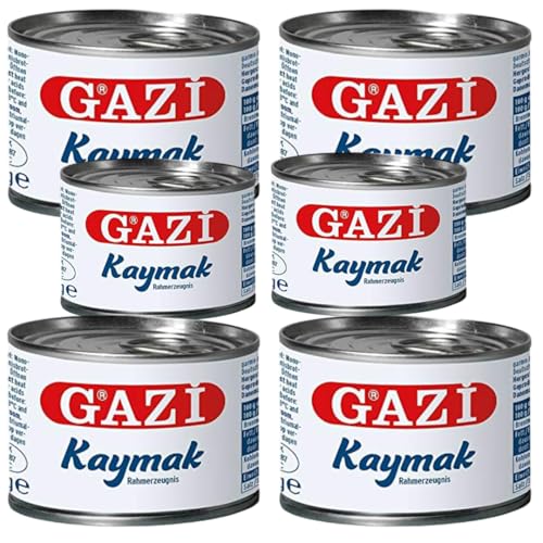 Gazi Kaymak Rahmerzeugnis - 6x 170g Dose - Rahmprodukt Schichtsahne 23% Fett i.Tr. aus 100% Kuhmilch wärmebehandelt vegetarisch Gazi Kaymak Rahmerzeugnis - 6x 170g Dose - Rahmprodukt Schichtsahne 23% Fett i.Tr. aus 100% Kuhmilch wärmebehandelt vegetarisch von Generisch