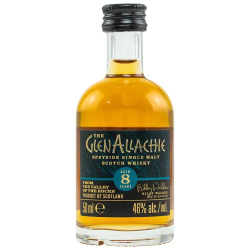 GlenAllachie 8 Jahre Single Malt Whisky Miniatur mit 46% Alkohol ohne MHD 50ml + GlenAllachie 8 Jahre Single Malt Whiskey mit 46% Alkohol ohne MHD 700ml von Generisch