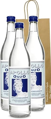 Griechischer Ouzo Apollo | milder Uzo aus Griechenland Premium 3x 700ml (Geschenk Tasche) von Generisch