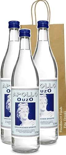 Griechischer Ouzo Apollo | milder Uzo aus Griechenland Premium 3x 700ml (Geschenk Tasche) von Generisch