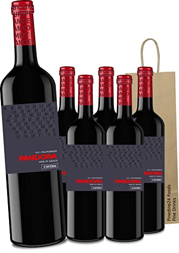 Pandora - griechischer Rotwein trocken 6x750ml mit Geschenktasche von Generisch