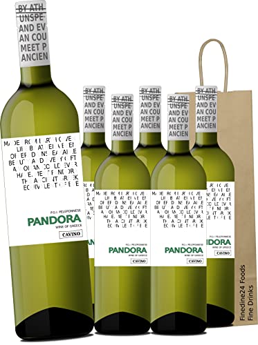 Pandora - griechischer Weisswein trocken 6x750ml mit Geschenktasche von Generisch