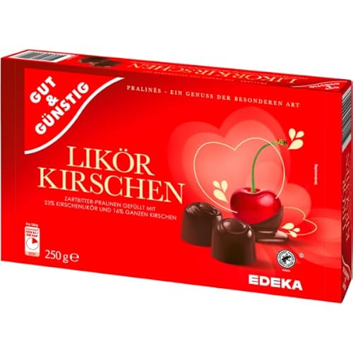 Gut&Günstig LIKÖR KIRSCHEN Palinen Discounter Mon Cheri Alternative Feine Schokolade mit Kirschlikör & ganzen Kirschen 250g Packung Gut&Günstig LIKÖR KIRSCHEN Palinen Discounter Mon Cheri Alternative Feine Schokolade mit Kirschlikör & ganzen Kirschen 250g Packung von Generisch