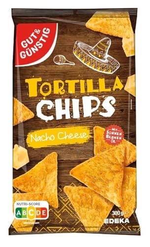 Gut und Günstig Tortilla Nachos CHIPS 300g Nacho Cheese Geschmack Salzige Knappereien von EDEKA von Generisch