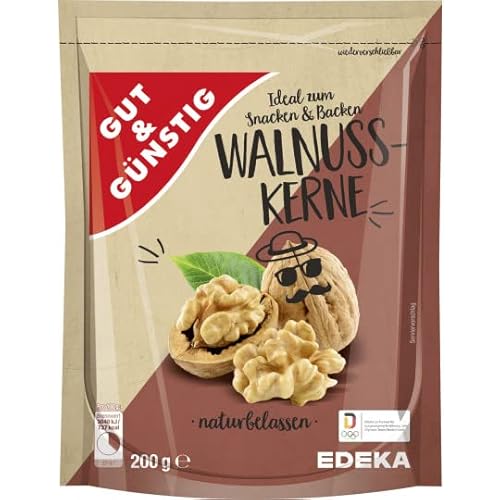 Gut & Günstig Walnusskerne 200G | Walnüsse naturbelassen mit Zipp-Verschluß zum Wieder- verschließen Gut & Günstig Walnusskerne 200G | Walnüsse naturbelassen mit Zipp-Verschluß zum Wieder- verschließen von Generisch