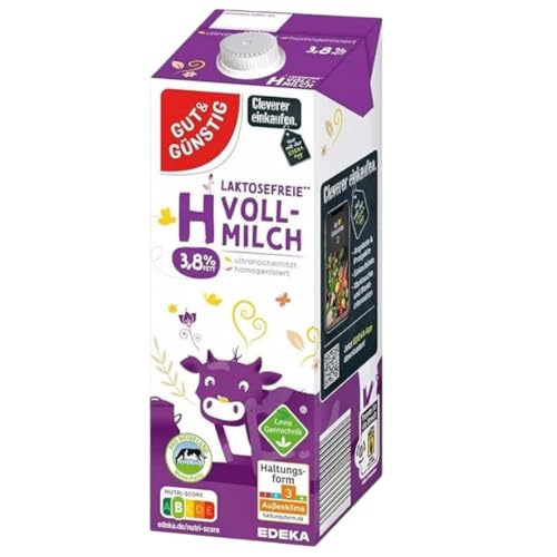 Gut&Güntig fettarme Lactosefrei Haltbare Milch 3,8% Fett Haltbare Milch, je 1 Liter von Generisch