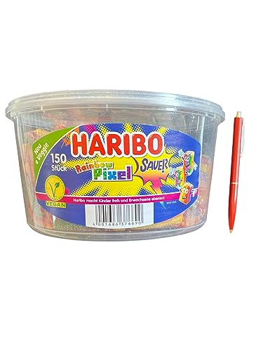 HARIBO Rainbow Pixel 150 Stück / 1200g + Kugelschreiber von Generisch
