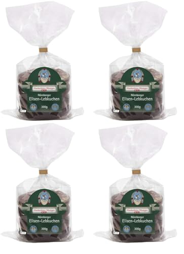 Haeberlein Metzger Elisenlebkuchen 98mm 2-fach, 4er Pack (4 x 300 g) von Generisch