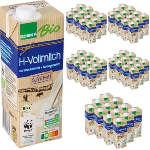 Haltbare Milch H-Vollmilch 3,8% Fett, Haltbare Milch, je 1 Liter, 60 Stück mit Pufai Grocery Haltbare Milch H-Vollmilch 3,8% Fett, Haltbare Milch, je 1 Liter, 60 Stück mit Pufai Grocery von Generisch
