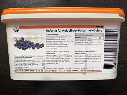 Heidelbeer-Bottermelk Kessko Sahnefond 900 g, Sahnestand, Sahnesteif, Sahne 0,9 kg (Heidelbeer-Bottermelk) von Generisch