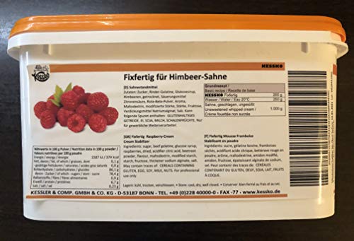 Himbeere Kessko Sahnefond 900 g, Sahnestand, Sahnesteif, Sahne 0,9 kg (Himbeere) von Generisch