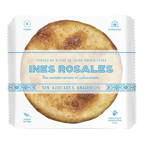 INÉS ROSALES Olivenölkuchen extra vergine ohne Zuckerzusatz 6 Stück 180 g. 3er Pack von Generisch