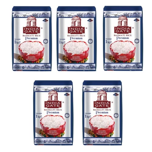 India Gate Premium Basmati Reis (5er-Pack x 1 kg) – 5 kg von Generisch