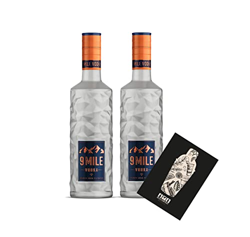 Individuelles Set mit 9 Mile Vodka 2er Set Wodka 2x 0,5L (37,5% Vol) granite rock filtrated- [Enthält Sulfite] von Generisch