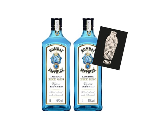Individuelles Set mit Bombay Sapphire Distilled London Dry Gin,2er Set - 2x 1L (40% vol) Vapour infused - [Enthält Sulfite] von Generisch